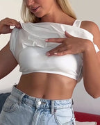 Pleated solid tank top set