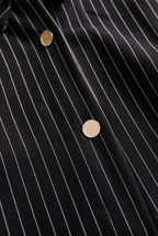 Silvia | Vestido Camisero Negro de Raya Diplomática