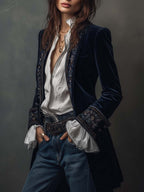 Atenea | Chaqueta Larga Bordada Vintage