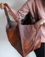 Bolsos de cuero de gran capacidad para mujer