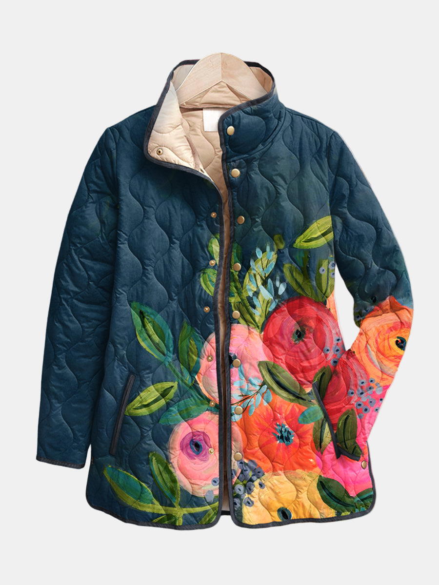 Amaia | Chaqueta Acolchada con Estampado Floral Vintage