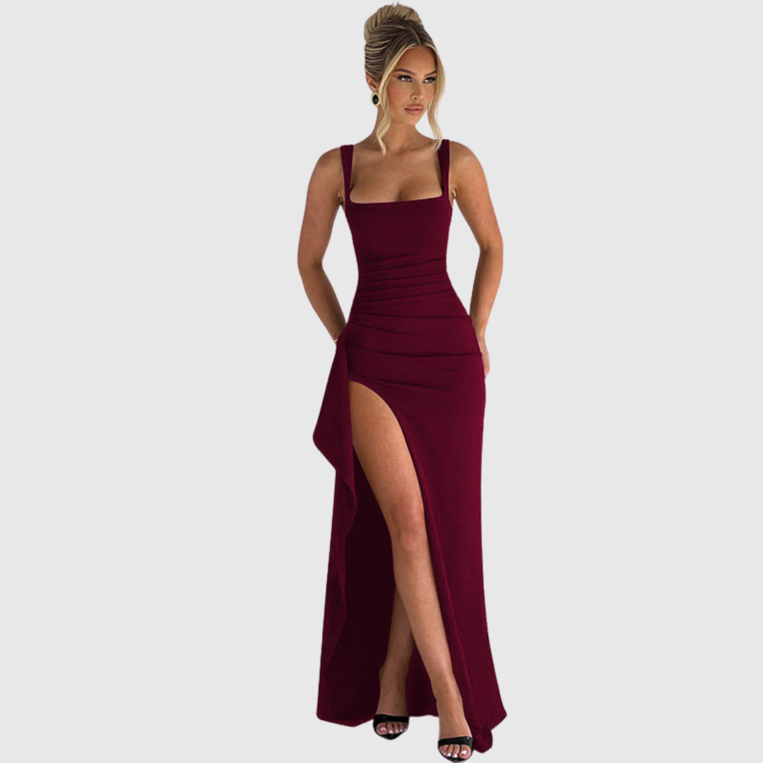 Eva | Vestido Largo Lencero de Fiesta con Espalda Abierta