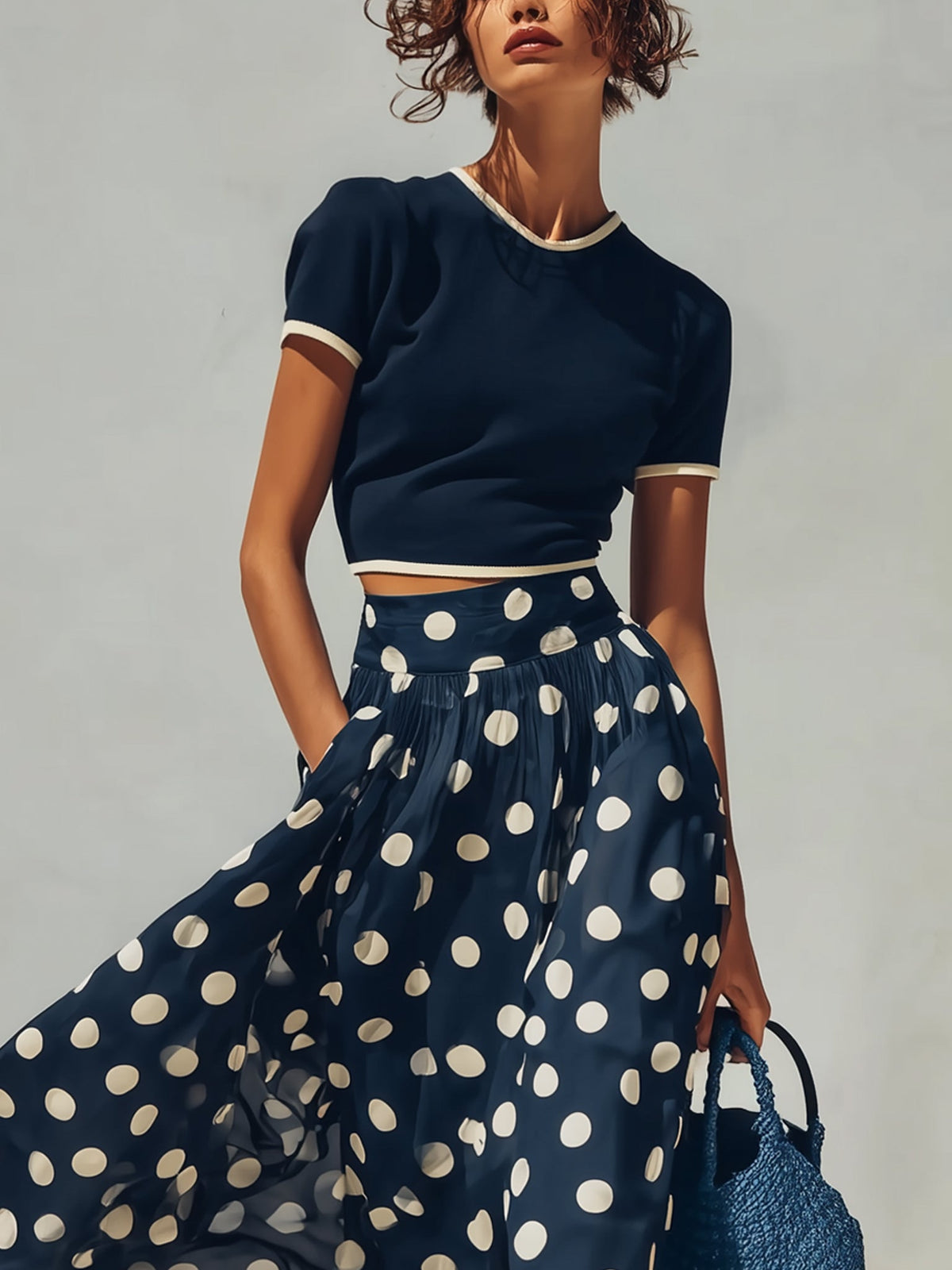 Dolores | Conjunto de Jersey y Falda de Lunares