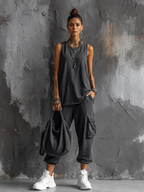 Patricia | Conjunto de Top sin Mangas y Pantalón Jogger Cargo