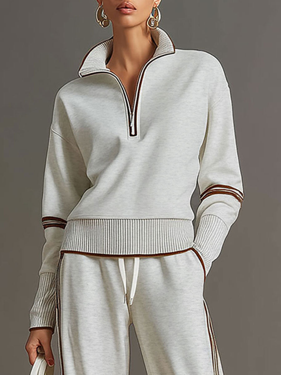 Daniela | Conjunto Deportivo de Sudadera con Media Cremallera y Pantalón Ancho
