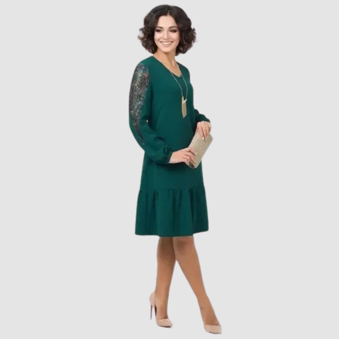 Noelia | Vestido Midi con Mangas de Encaje
