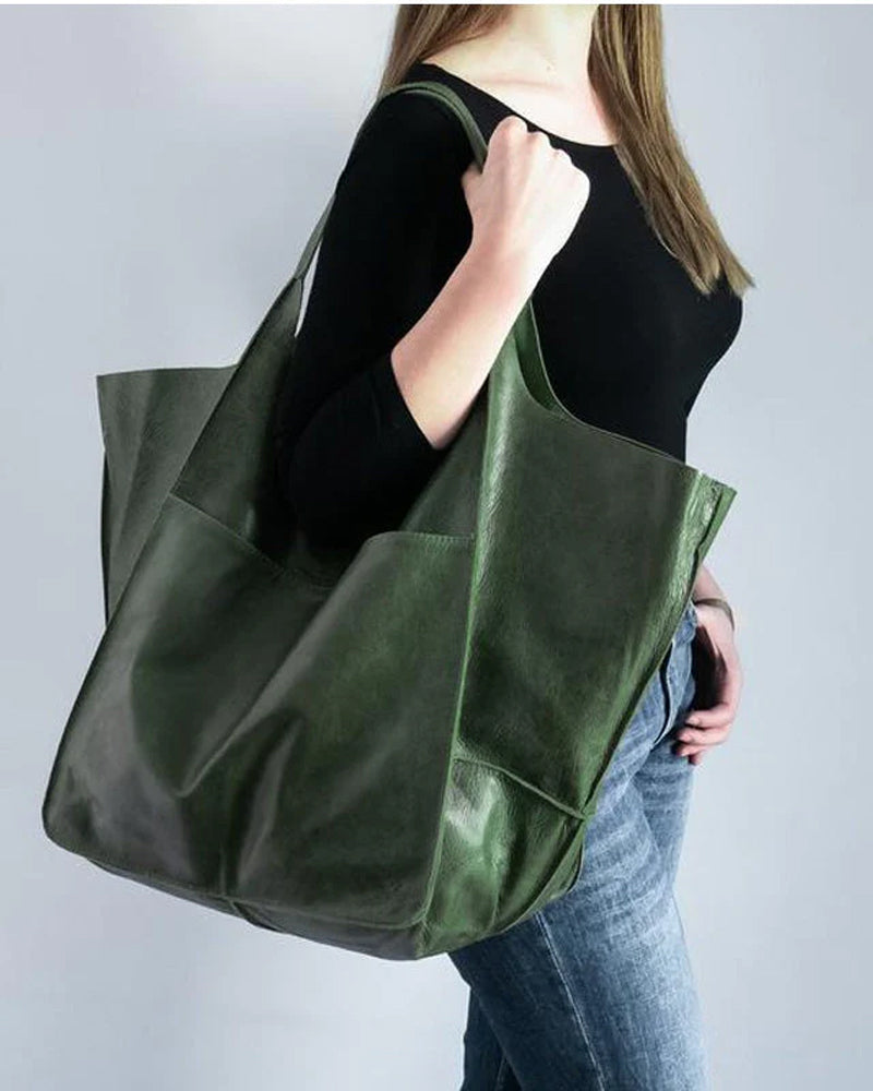 Bolsos de cuero de gran capacidad para mujer