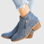 Aitana | Botines de Piel con Cremallera Lateral