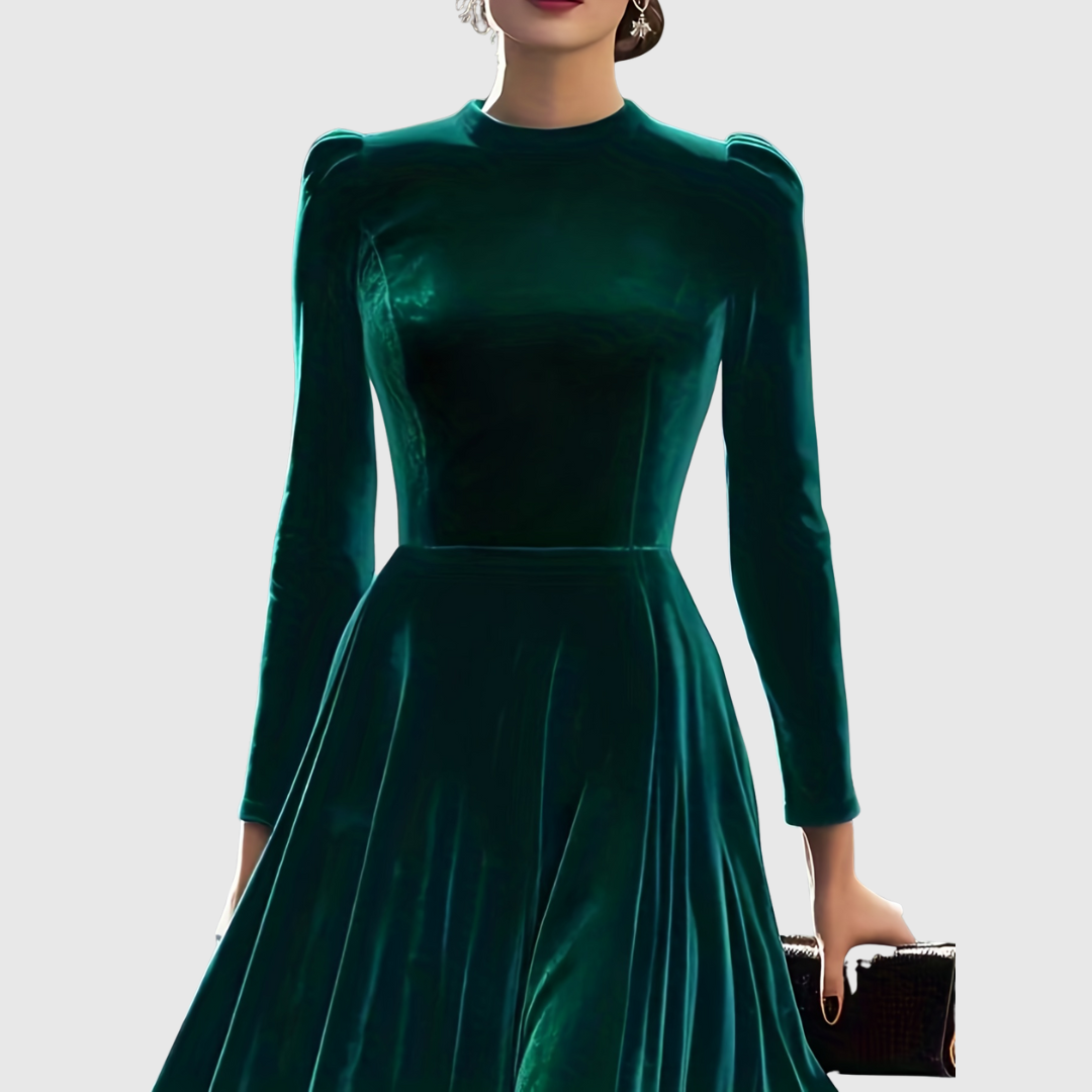 Macarena | Vestido Elegante de Invitada Azul Marino y Burdeos