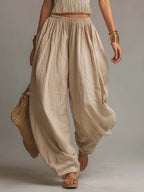 Lucía | Conjunto de Top Halter y Pantalón Ancho de Algodón y Lino