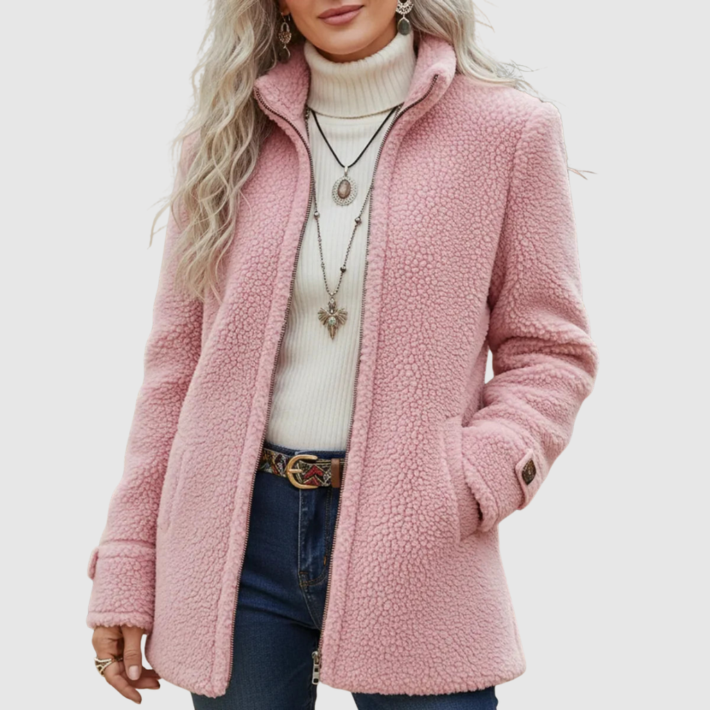 Valentina | Chaqueta de Borreguito con Cremallera Completa