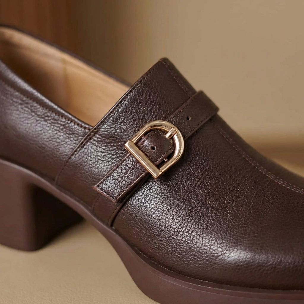 Celina | Zapatos de Tacón Ancho de Piel