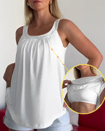 Conjunto de camiseta de tirantes lisa plisada