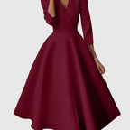 Blanca | Vestido Midi Entallado de Talle Alto con Detalles Románticos