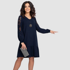 Noelia | Vestido Midi con Mangas de Encaje