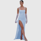 Eva | Vestido Largo Lencero de Fiesta con Espalda Abierta