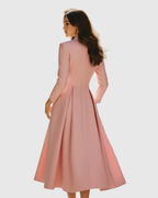 Victoria | Vestido Midi Blazer Plisado Elegante