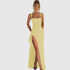 Eva | Vestido Largo Lencero de Fiesta con Espalda Abierta