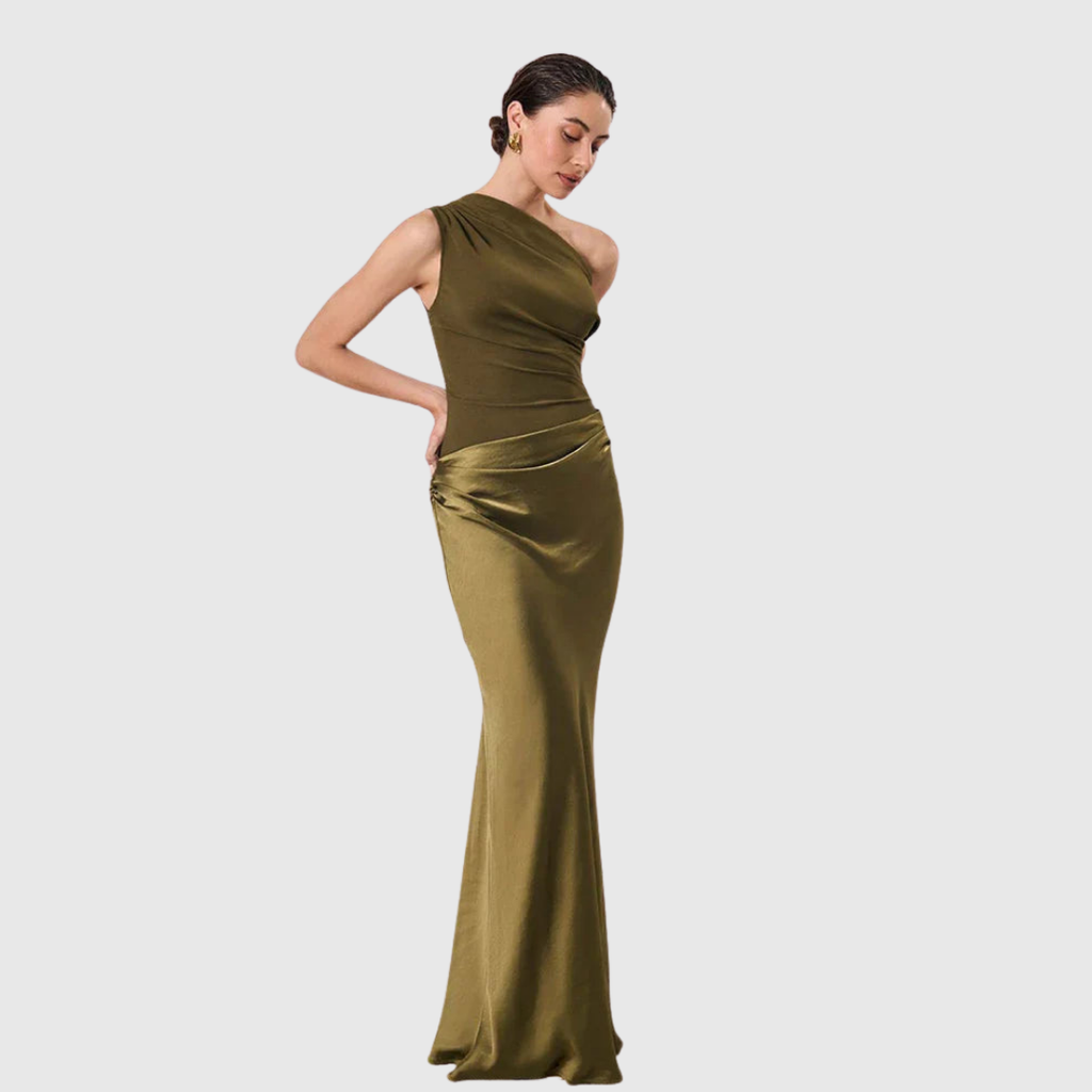 Beatriz | Vestido Largo Satinado de un Hombro