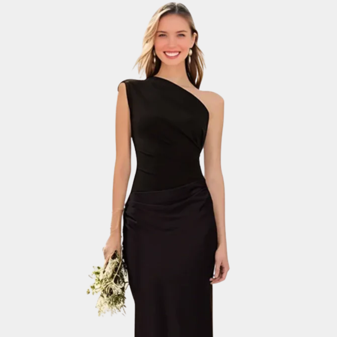 Beatriz | Vestido Largo Satinado de un Hombro
