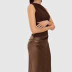 Laura | Vestido de Noche Satinado Asimétrico