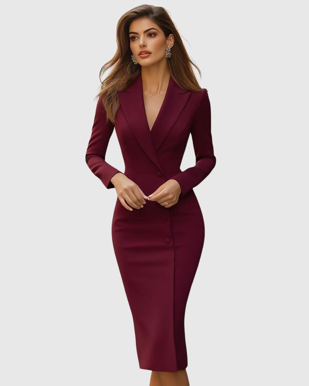 Claudia | Vestido Midi Entallado Elegante
