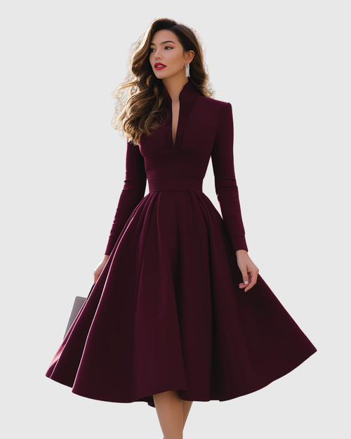 Adriana | Vestido Midi con Escote en V