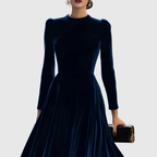 Macarena | Vestido Elegante de Invitada Azul Marino y Burdeos