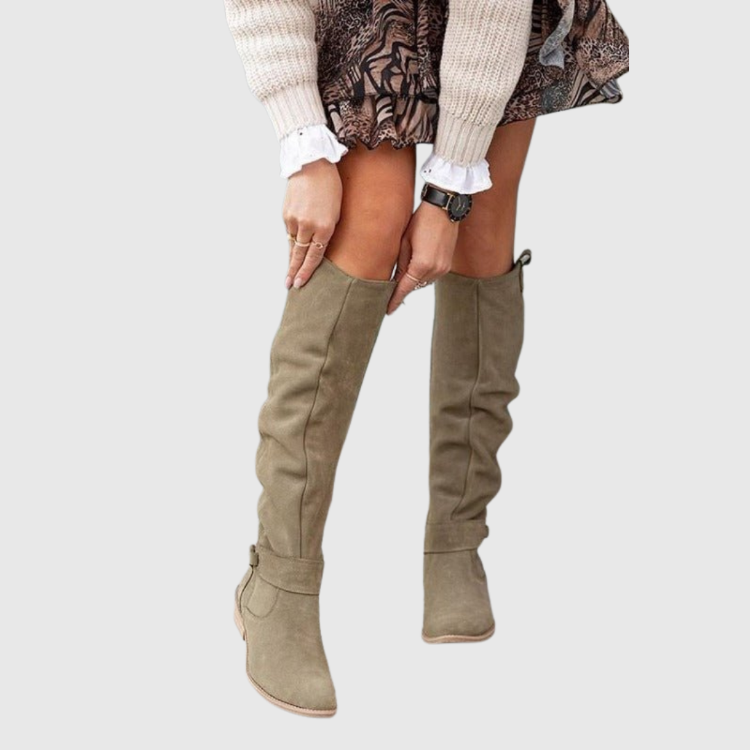 Nerea | Elegantes Botas Altas de Piel hasta la Rodilla
