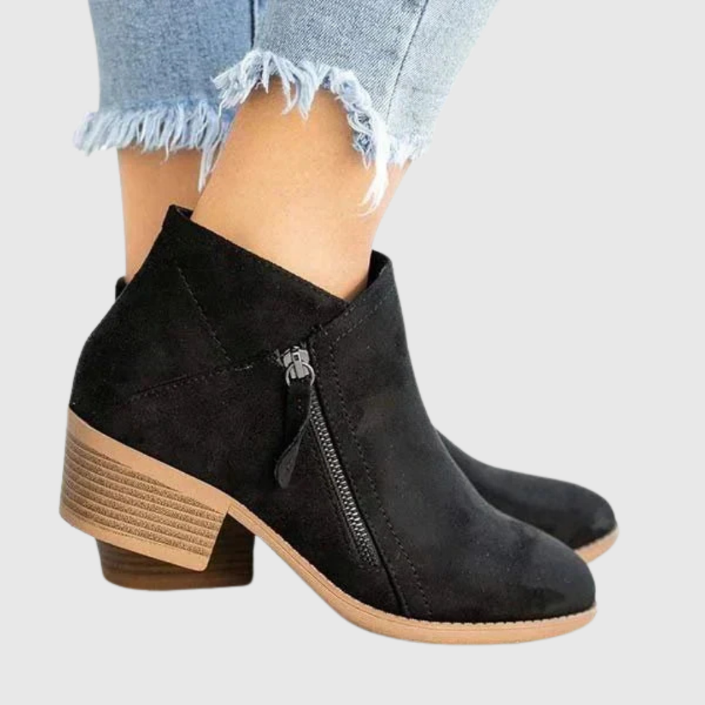 Aitana | Botines de Piel con Cremallera Lateral
