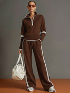 Daniela | Conjunto Deportivo de Sudadera con Media Cremallera y Pantalón Ancho