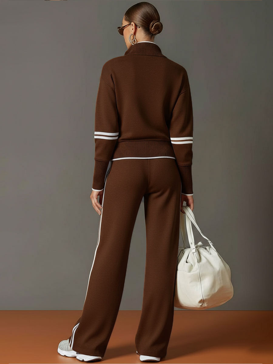 Daniela | Conjunto Deportivo de Sudadera con Media Cremallera y Pantalón Ancho