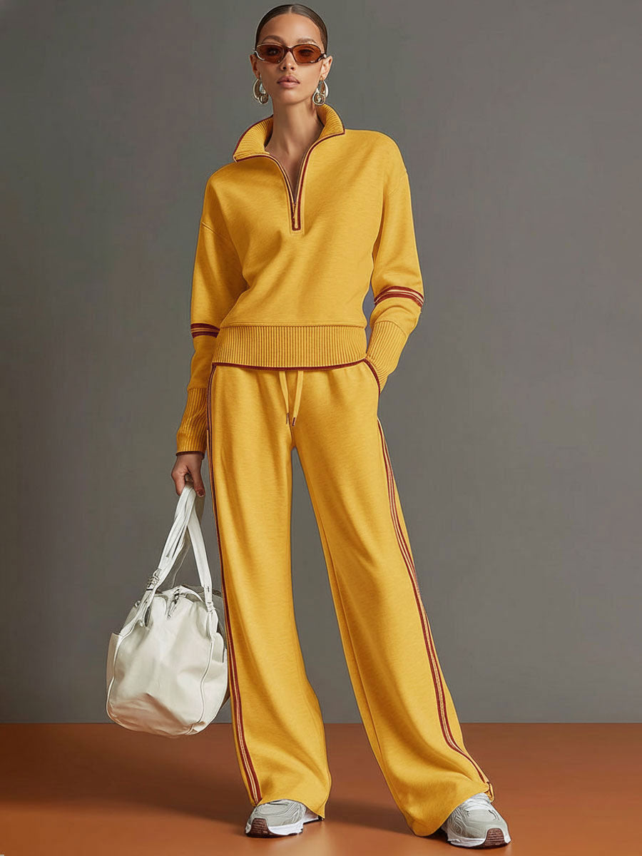 Daniela | Conjunto Deportivo de Sudadera con Media Cremallera y Pantalón Ancho