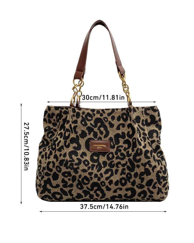 Leopard print shoulder bag