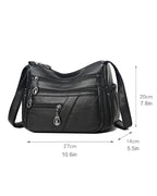 Soft leather crossbody bag with multiple pockets