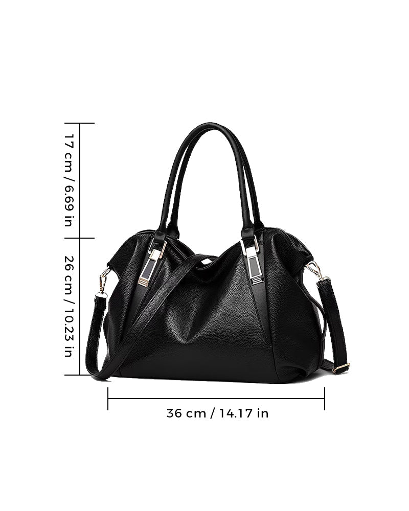Bolso de mano de cuero suave de gran capacidad para mujeres