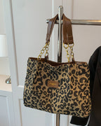 Leopard print shoulder bag