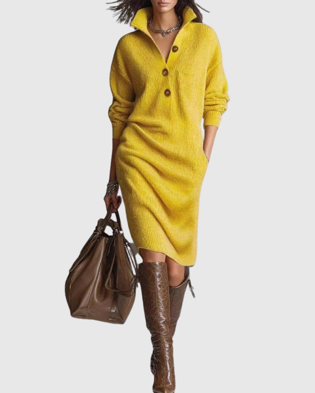 Martina | Vestido Midi de Punto de Lana para Invierno