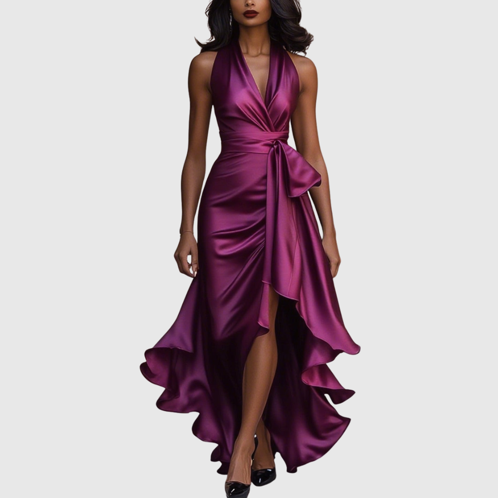 Esther | Vestido Largo Cruzado de Noche
