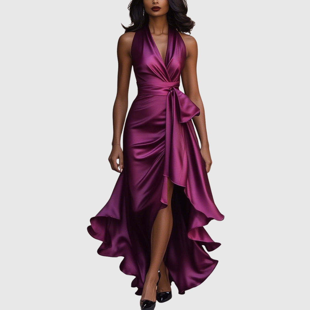 Esther | Vestido Largo Cruzado de Noche