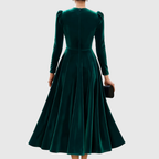 Macarena | Vestido Elegante de Invitada Azul Marino y Burdeos