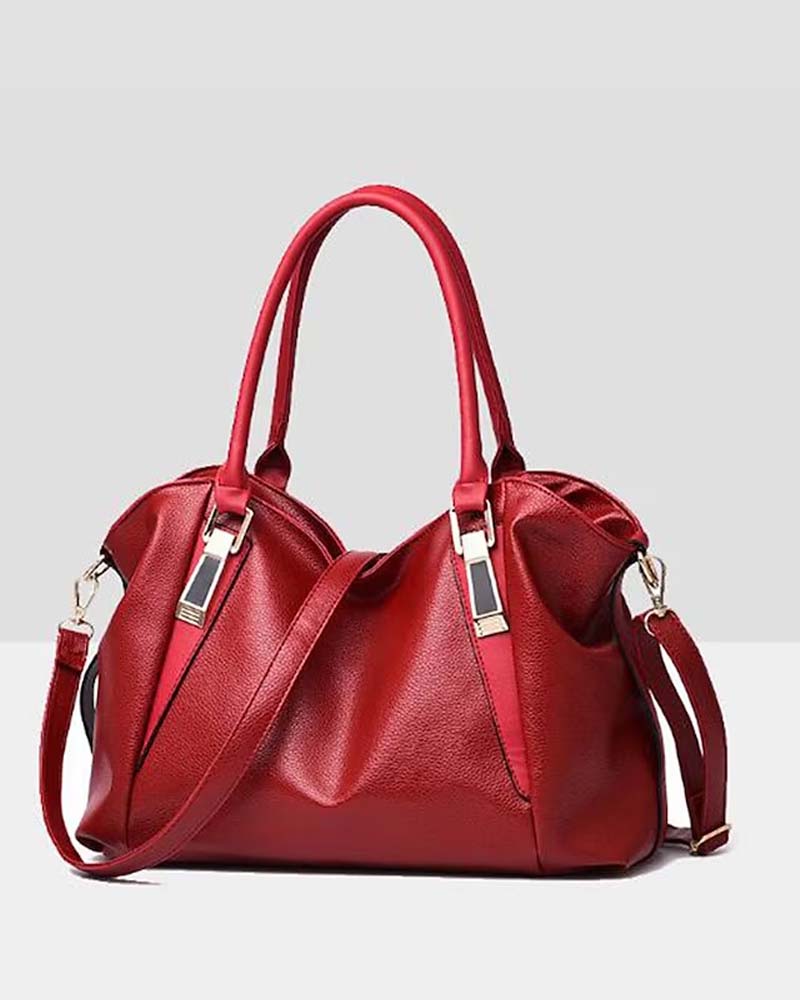 Bolso de mano de cuero suave de gran capacidad para mujeres