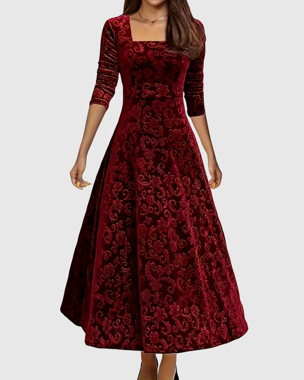 Rosario | Vestido Midi Floral Elegante
