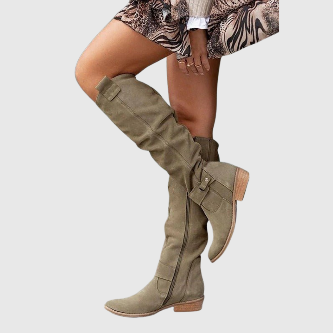 Nerea | Elegantes Botas Altas de Piel hasta la Rodilla