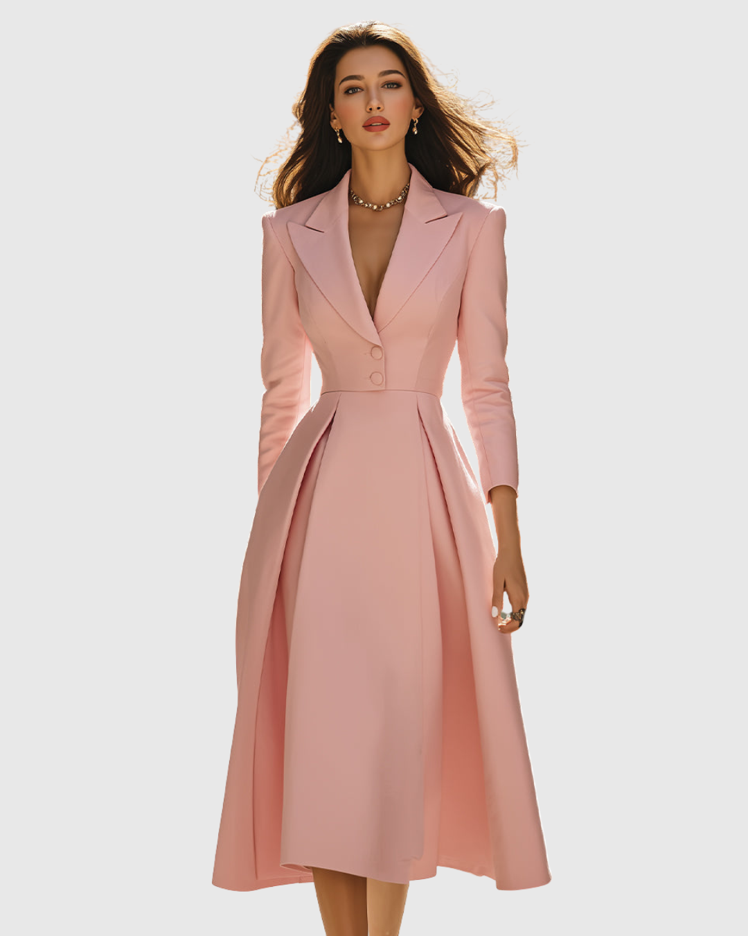 Victoria | Vestido Midi Blazer Plisado Elegante
