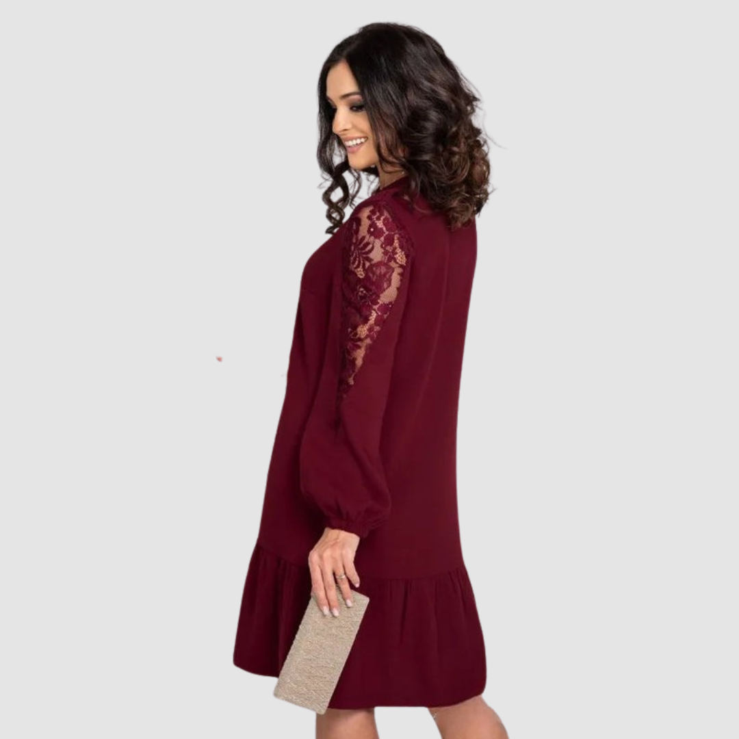 Noelia | Vestido Midi con Mangas de Encaje