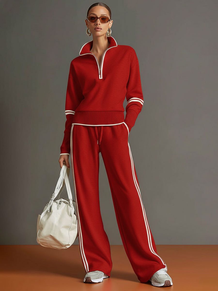 Daniela | Conjunto Deportivo de Sudadera con Media Cremallera y Pantalón Ancho