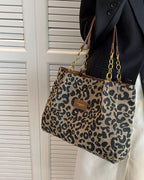 Leopard print shoulder bag