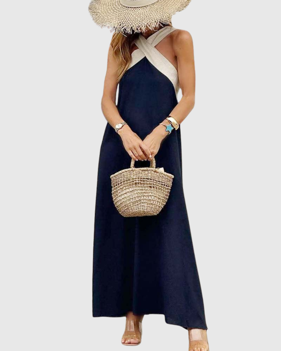 Nuria | Vestido con Cuello Cruzado
