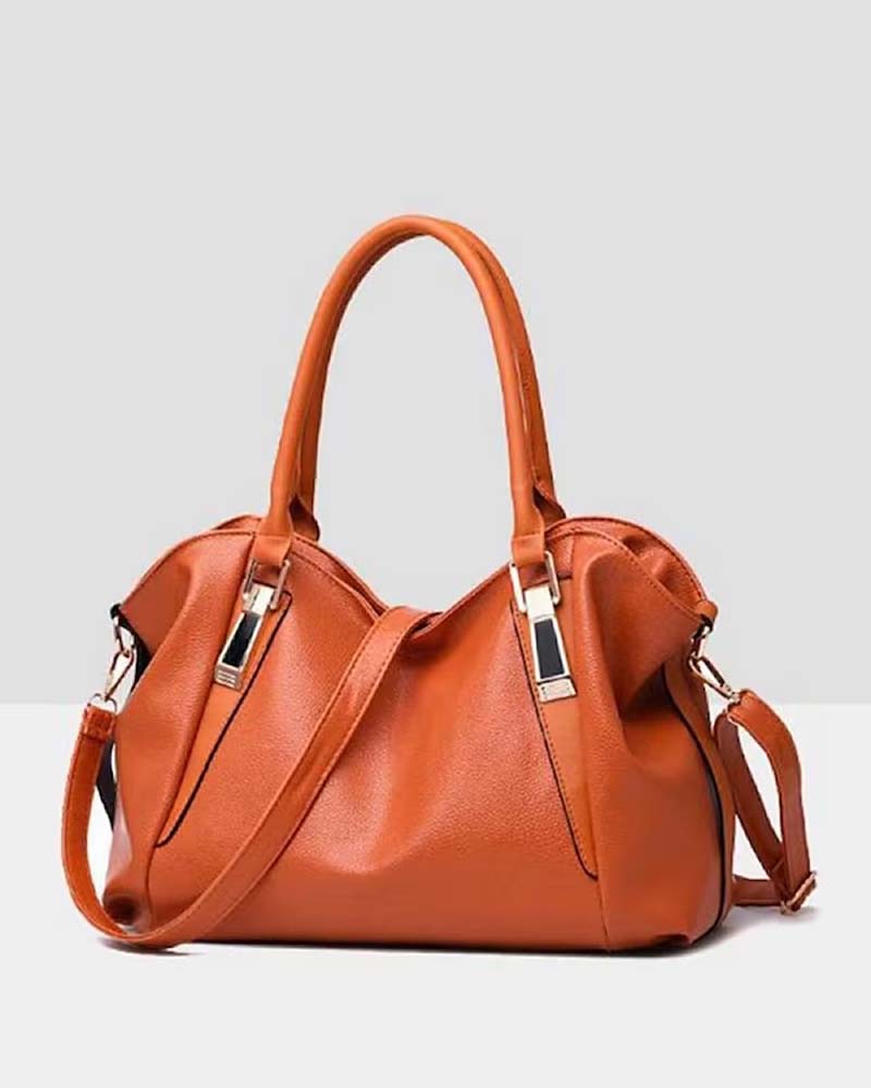 Bolso de mano de cuero suave de gran capacidad para mujeres